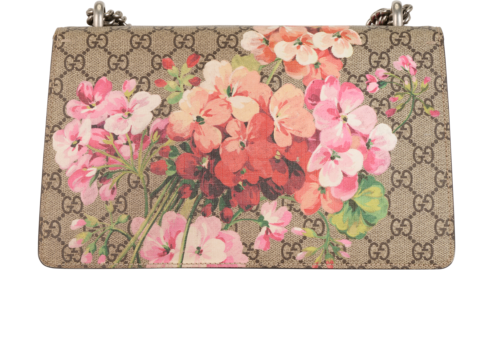 Medium Dionysus Blooms, &pound;750, Handbags, Beige/Burgundy/Pink, Canvas, Back view